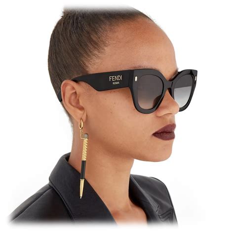 fendi black cat eye cutout glasses|Fendi sunglasses women cat eye.